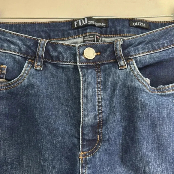 FDJ French dressing Olivia metal flare cropped metal grommets -jeans size 14 - Picture 4 of 4
